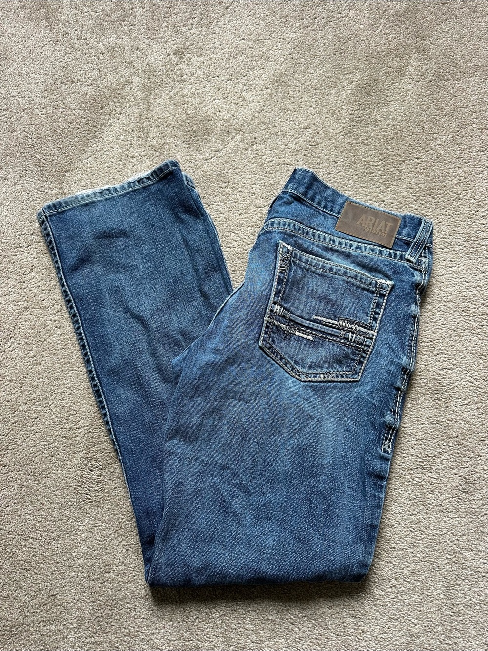 Ariat Men 34x34 Relaxed Boot Cut Western Retro Denim Jeans